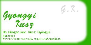 gyongyi kusz business card